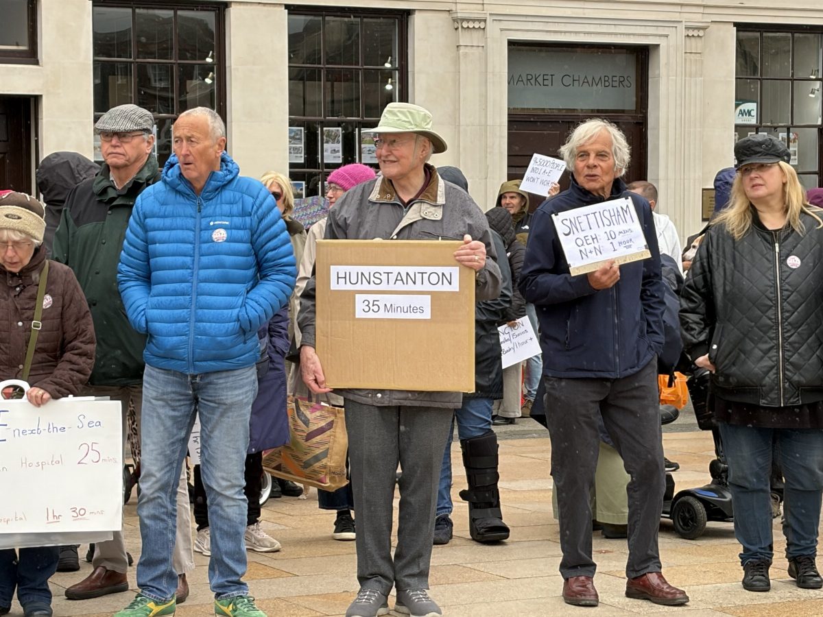 Hundreds gather in King’s Lynn to voice concerns over future of QEH services