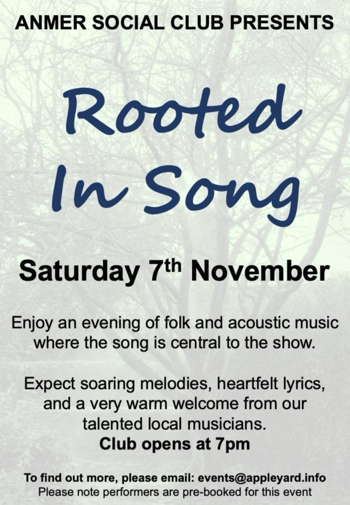 “ROOTED IN SONG” MUSIC NIGHT 